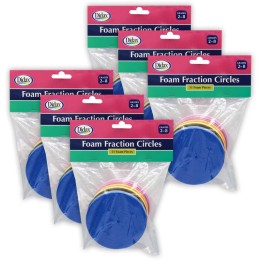 Didax® Easyshapes Foam Fraction Circles, 51 Pieces Per Set, 6 Sets
