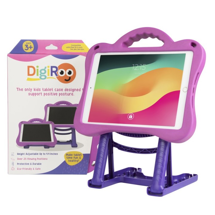 DigiRoo Case for 7th/8th/9th Generation iPad 10.2in, Pink/Purple
