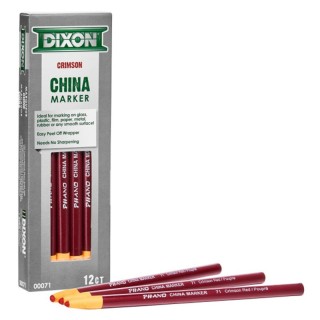 Dixon® Phano China Markers, Crimson Red, Pack of 12