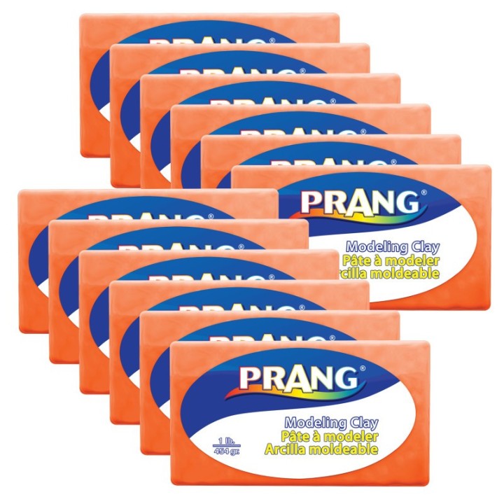 Prang® Modeling Clay, 1 lb. Per Pack, Orange, Pack of 12
