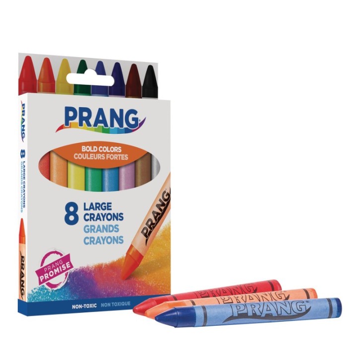 Prang® Soybean Crayons, Large, 8 Colors