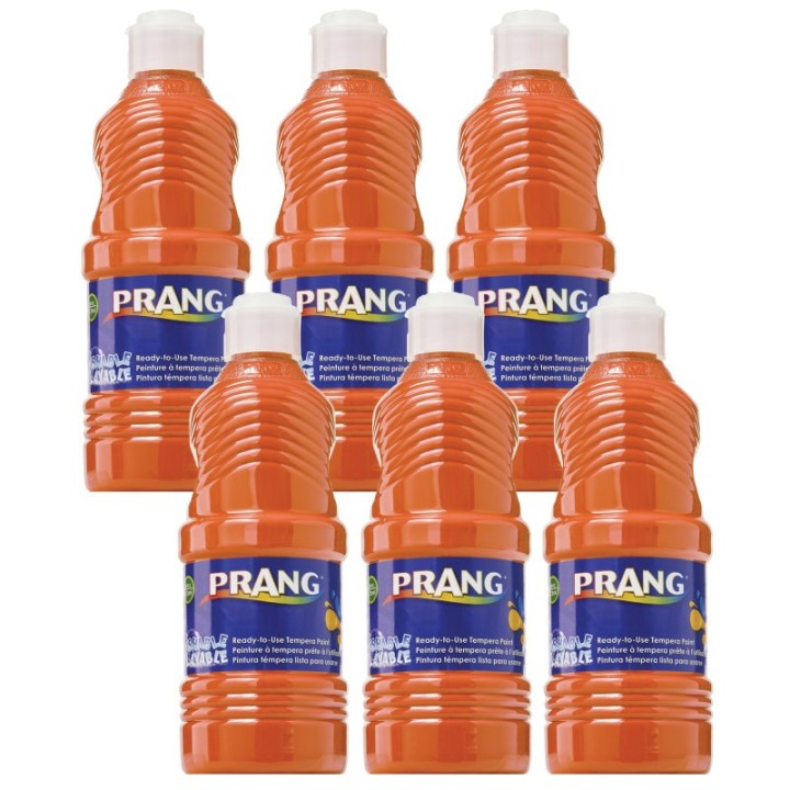 Prang® Washable Tempera Paint, Orange, 16 oz, Pack of 6