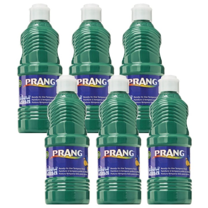 Prang® Washable Tempera Paint, Green, 16 oz, Pack of 6
