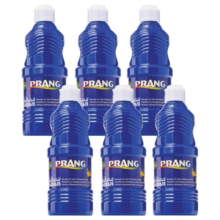 Prang® Washable Tempera Paint, Blue, 16 oz, Pack of 6