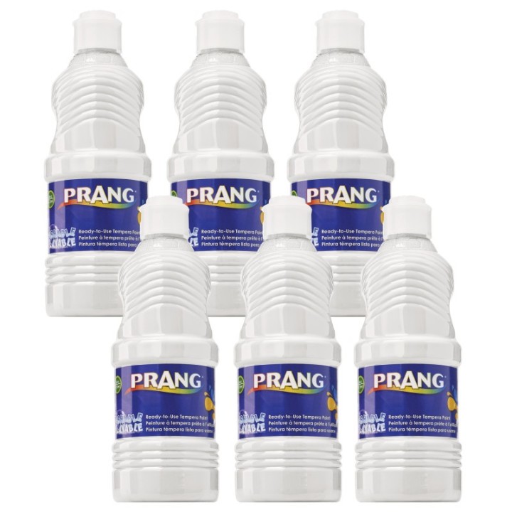 Prang® Washable Tempera Paint, White, 16 oz, Pack of 6