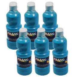 Prang® Washable Tempera Paint, Turquoise, 16 oz, Pack of 6