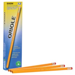 Oriole® Pencils, No. 2.5 Medium Yellow, Unsharpened, Box of 12