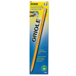 Dixon® Oriole® Wood-Cased Pencils, #2 HB Soft, Pre-Sharpened, Yellow, 12 Count