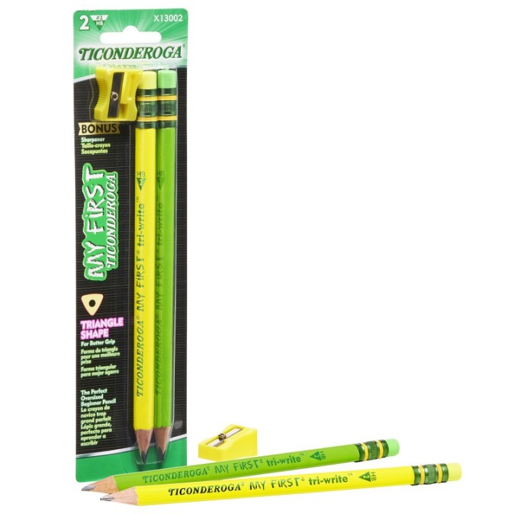 Ticonderoga® My First® Tri-Write™ Wood-Cased Pencils, Neon Assorted, 2 Count