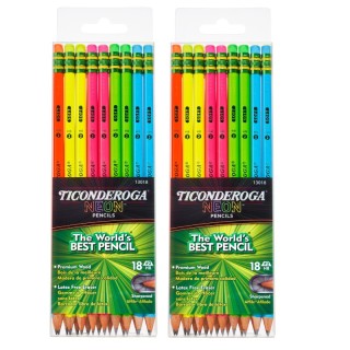 Ticonderoga® Neon Pencil, 18 Per Pack, 2 Packs