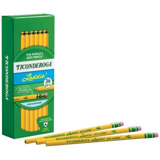 Ticonderoga® Laddie® Tri-Write Intermediate Size No. 2 Pencils with Eraser, Box of 36