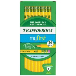 Ticonderoga® My First Tri-Write Primary Size No. 2 Pencils with Eraser, Box of 36