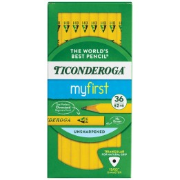 Ticonderoga® My First® Tri-Write™ Primary Size No. 2 Pencils without Eraser, Box of 36