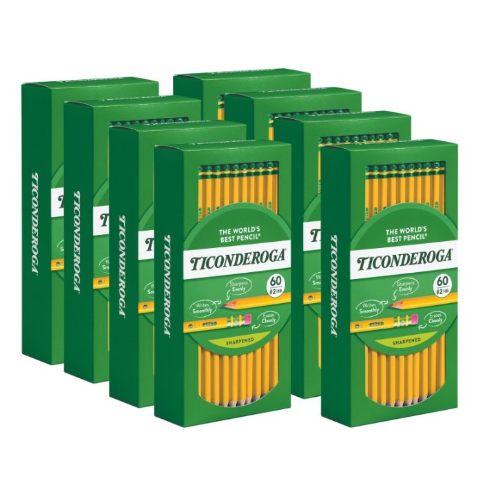 Ticonderoga® Yellow #2 Pencils, 480 Count Class Pack