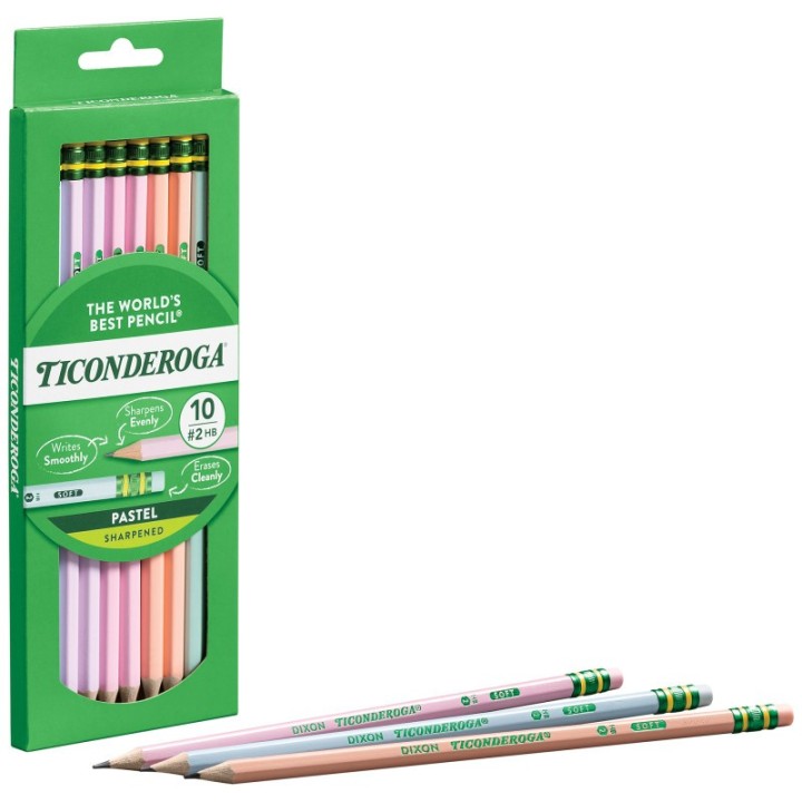 Ticonderoga® #2 Pastel Pencils, 5 Assorted Colors, 10 Count