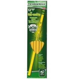 Ticonderoga® Tri-Write™ Wood-Cased Pencils, #2 HB Soft, Yellow, 12 Ct