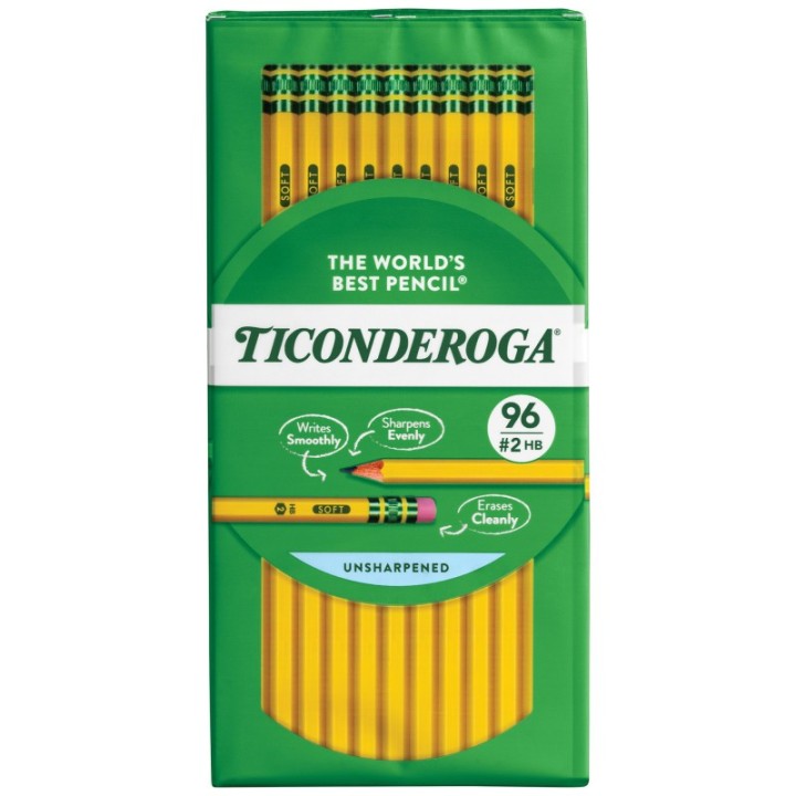 Ticonderoga® No. 2 Pencils, Unsharpened, Pack of 96
