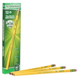 Ticonderoga® Original Ticonderoga® Pencils, No. 1 Extra Soft Yellow, Unsharpened, Box of 12