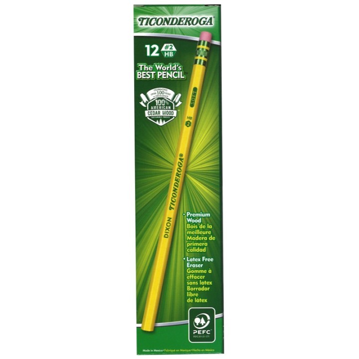 Ticonderoga® No. 2 Pencils, Unsharpened, Pack of 12