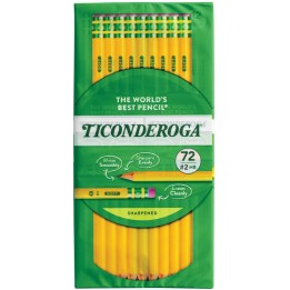 Ticonderoga® Original Ticonderoga® Pencils, Pre-Sharpened, Box of 72
