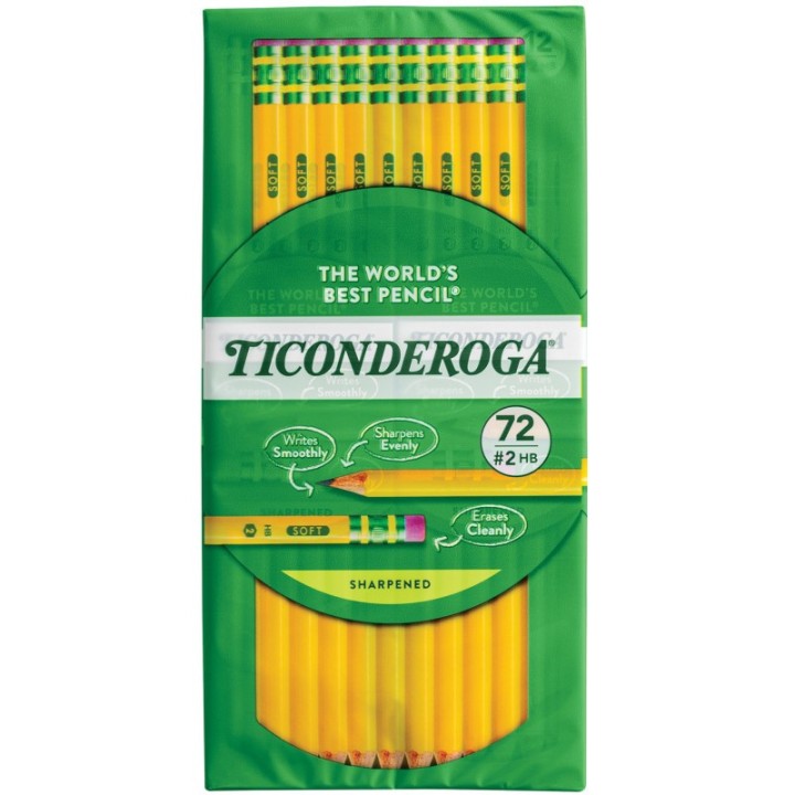 Ticonderoga® Original Ticonderoga® Pencils, Pre-Sharpened, Box of 72