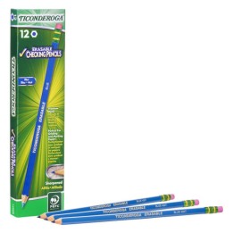 Ticonderoga® Erasable Colored Pencils™, Blue, Pack of 12