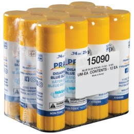 Prang® Washable Glue Stick, Blue, .74 Oz, Pack of 12