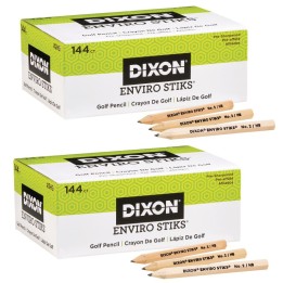 Dixon® EnviroStiks Golf Pencils, 144 Per Pack, 2 Packs