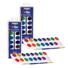Prang® Semi-Moist Washable Watercolor Set, 16 Assorted Colors, Pack of 2