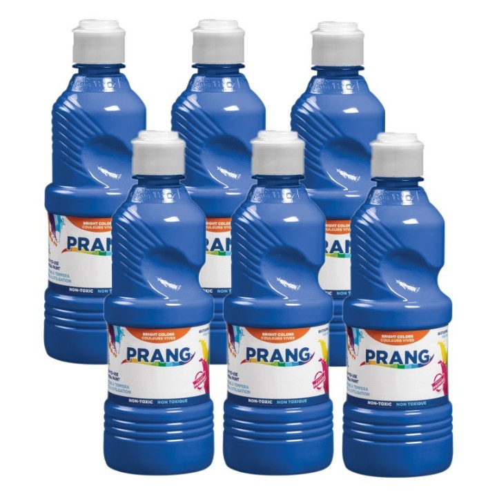 Prang® Ready-to-Use Tempera Paint, Blue, 16 oz, Pack of 6