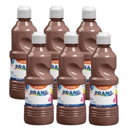 Prang® Ready-to-Use Tempera Paint, Brown, 16 oz, Pack of 6