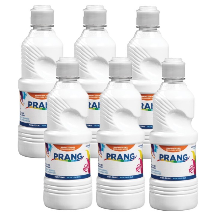 Prang® Ready-to-Use Tempera Paint, White, 16 oz, Pack of 6