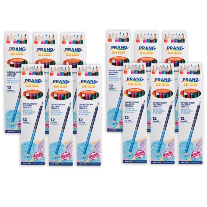 Prang® Duo Colored Pencils, 12 Color Set, 12 Sets