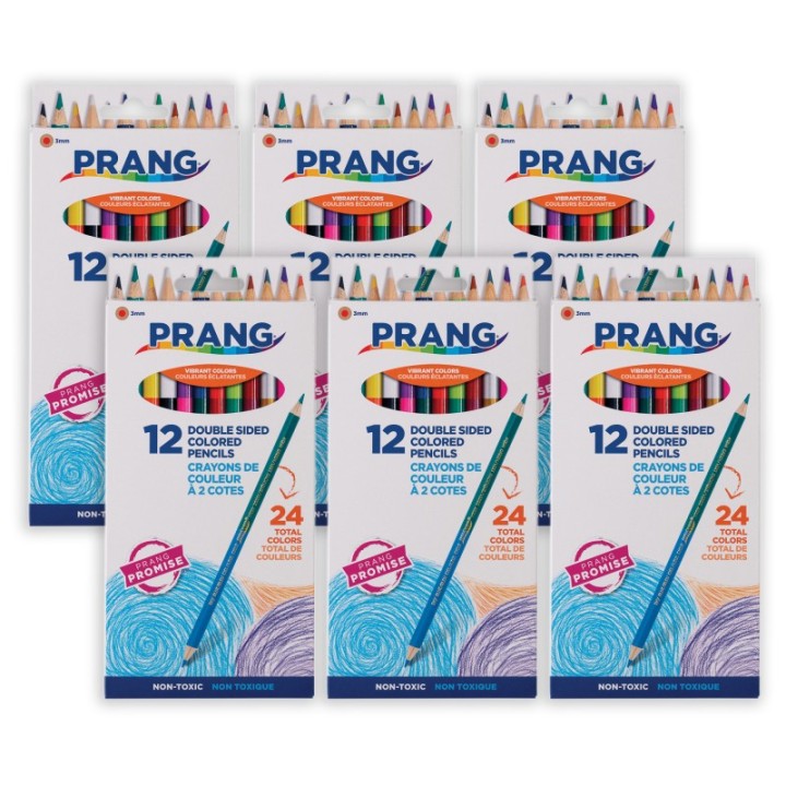 Prang® Duo Colored Pencils, 24 Color Set, 6 Sets