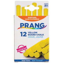 Prang® Hygieia® Dustless Board Chalk, Yellow, 12 Pieces