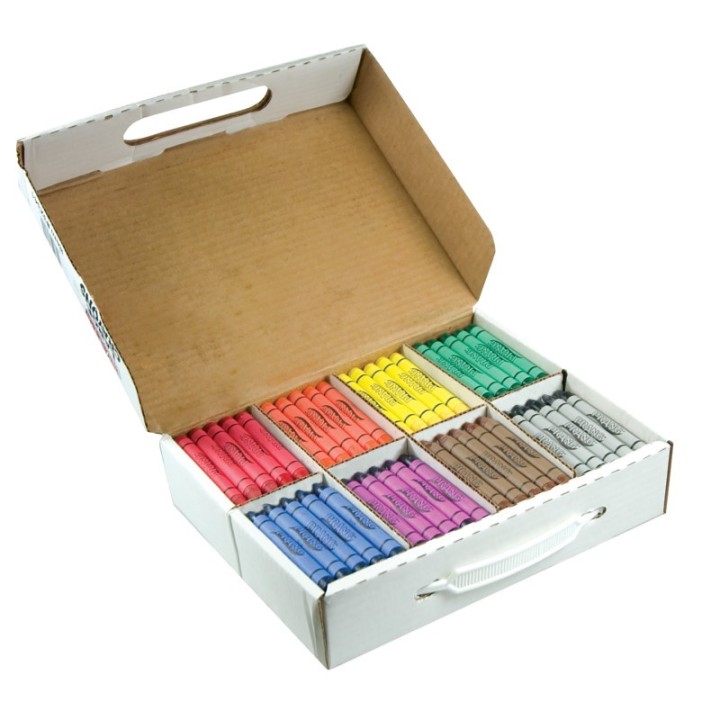 Prang® Crayons, Large, Master Pack, 8 Colors (25 Each), 200 Count