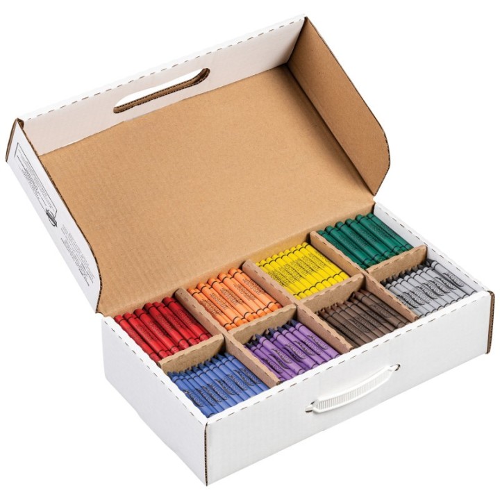 Prang® Crayons Master Pack, 8 Colors (100 Each), 800 Count