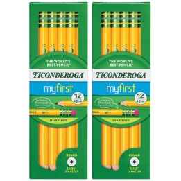 Ticonderoga® My First® Primary Size No. 2 Pencils with Eraser, 12 Per Box, 2 Boxes