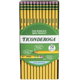 Ticonderoga® Original Ticonderoga® Pencils, No. 2 Soft, Unsharpened, Box of 72