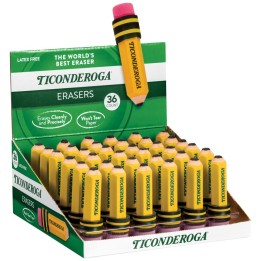 Ticonderoga® Pencil Shaped Erasers, Pack of 36