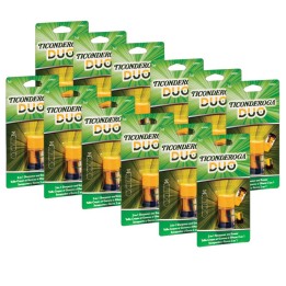 Ticonderoga® DUO Sharpener/Eraser, Green and Yellow, Pack of 12