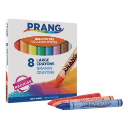 Prang® Crayons, Large, Lift Lid Box, 8 Colors