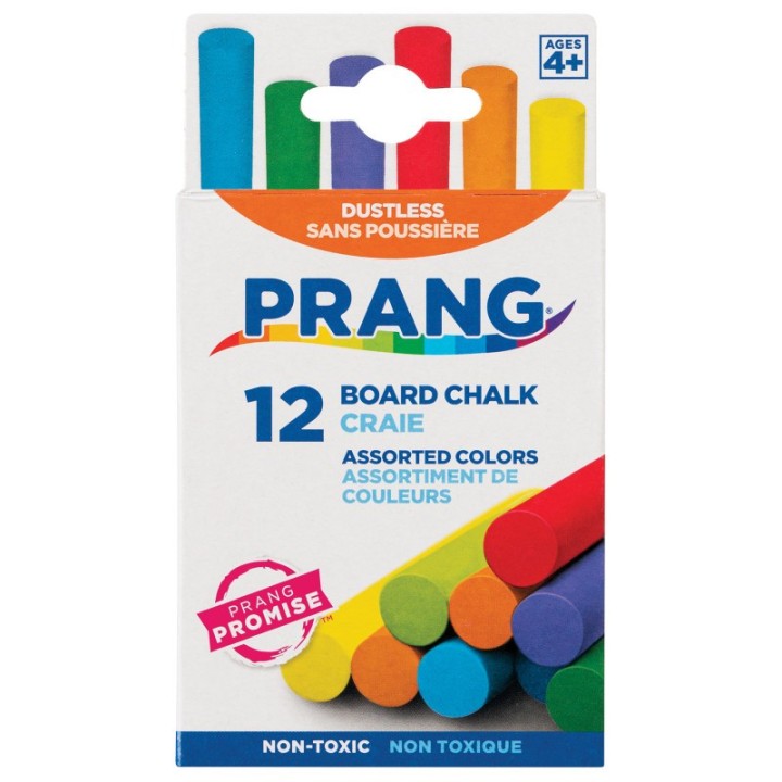 Prang® Hygieia® Dustless Board Chalk, Assorted Colors, Pack of 12