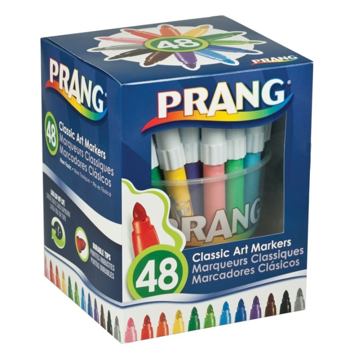Prang® Art Markers, Washable, 48 Colors
