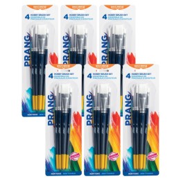 Prang® Hobby Paint Brush Set, Assorted Sizes, 4 Per Set, 6 Sets
