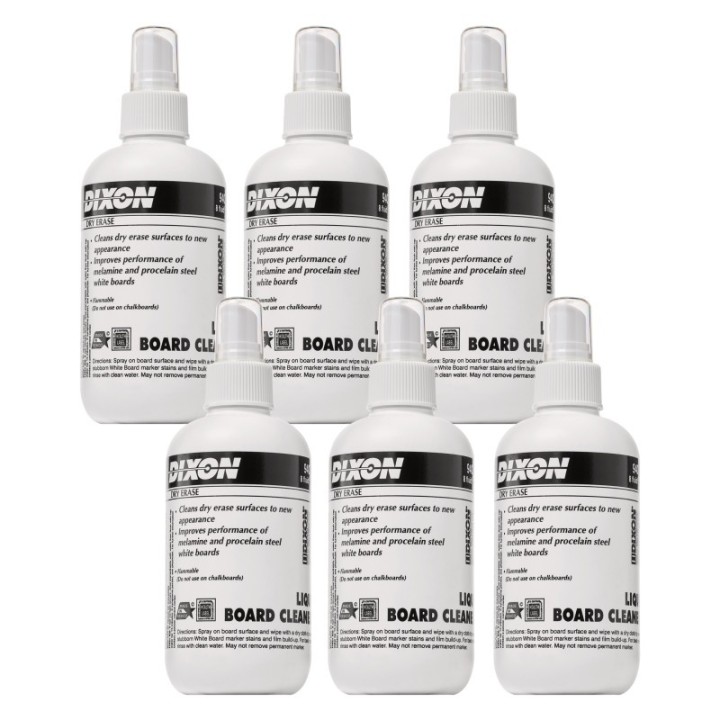 Dixon® Dry Erase Board Cleaner, Spray Bottle, 8 oz., Pack of 6