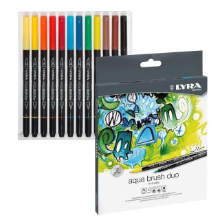 Lyra® Aqua Brush Duo Art Markers, 12 Colors