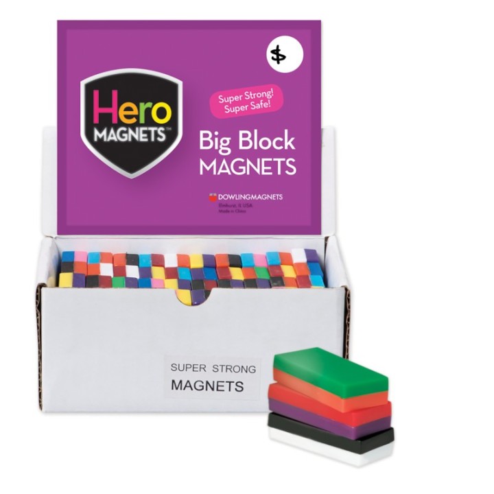Dowling Magnets® Hero Magnets™ Block Magnets, Display Box of 40