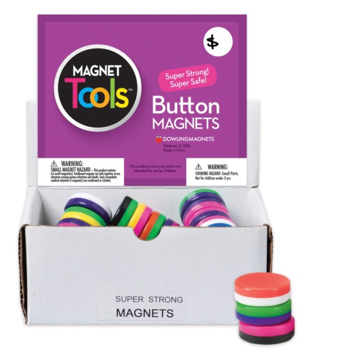 Dowling Magnets® Button Magnet Display, Pack of 40