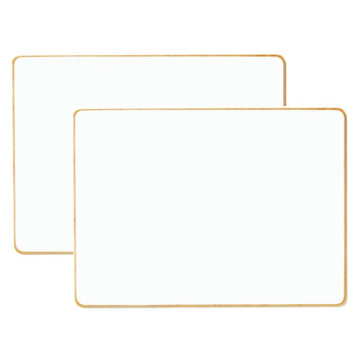 Dowling Magnets® Double-Sided Magnetic Dry-Erase Board, Lined-Ruled/Blank, 12" x 8.75", Pack of 2